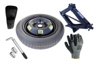 Set – Thuiskomer FIAT 500C R16 4x98x58,1 + sleutel + krik + opbergzak voor krik